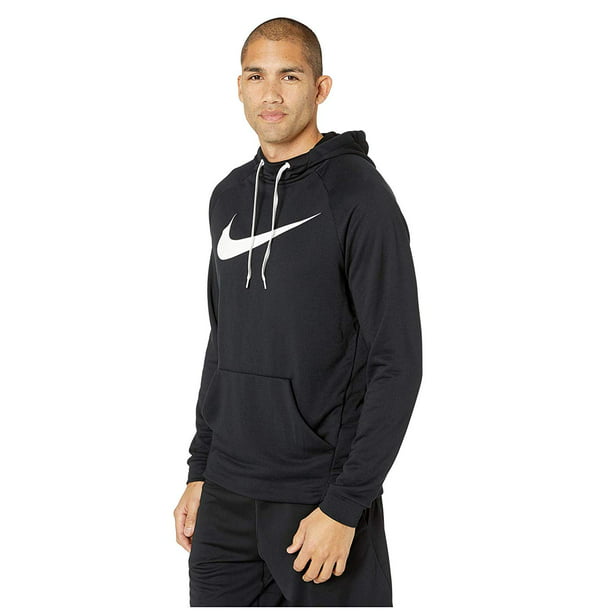 Nike Swoosh Pullover Training Hoodie Black/White - Walmart.com