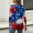 thumbnail image 5 of 250th Anniversary USA Shirts for Women 3/4 Sleeve Tshirts Casual American Flag Print Tops 4th of July Celebration Party Pullover Independence Day Patriotic Crew Neck Blouses Blue S, 5 of 5