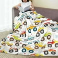 thumbnail image 6 of Honeii Cartoon Monster Trucks Print Fleece Blanket - Throw Blanket for Bed, Sofa, Couch, Camping, and Travel , Microplush Ultra Soft Warm Blanket-50"x40", 6 of 7