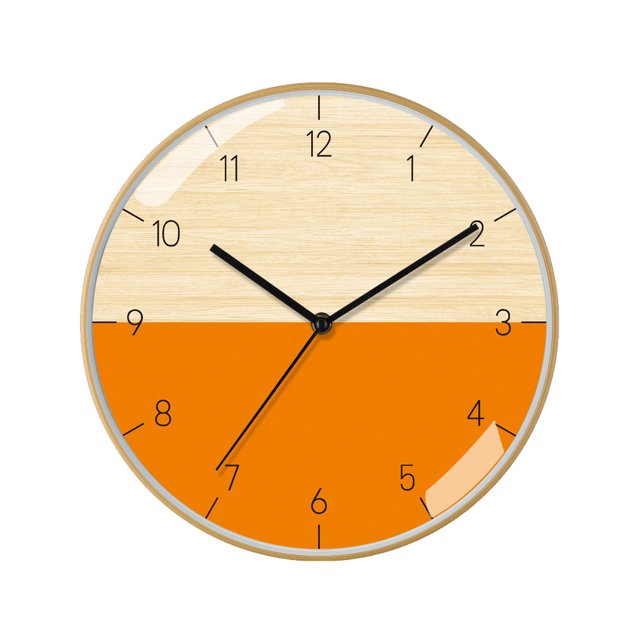 El reloj de pared es silencioso y no hace tictac, y su pantalla de 12 pulgadas de alto es fácil de leer.