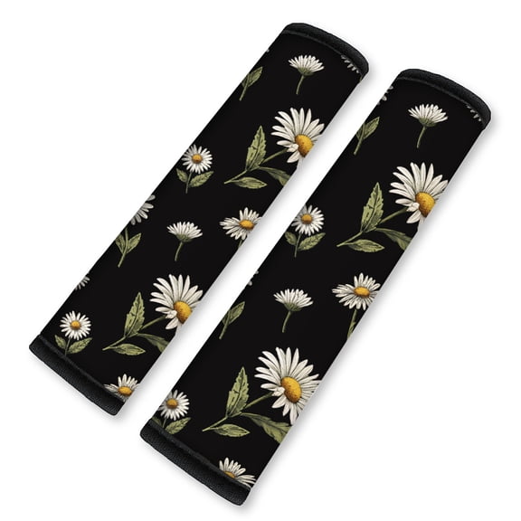 2Pcs Soft Auto Seat Belt Cover Pad Little Flower Print Car Seatbelt Shoulder Cushion for Comfortable Driving Compatible with All Cars' Seatbelt DIY