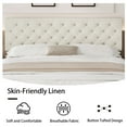 thumbnail image 3 of 4 Ever Winner King Size Upholstered Platform Bed Frame with Headboard, Cream, 3 of 7
