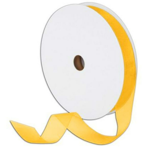 7/8" Plain Sheer Organza Nylon Ribbon 25 Yards - Harvest Yellow