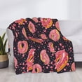thumbnail image 4 of Throw Blanket for Couch, Donut Print No.9019 Super Soft Fuzzy Comfy Warm Throw Blanket, Cuteness Lightweight Cozy Plush Flannel Blanket & Throws for Sofa and Bed All Season, 4 of 5