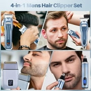 Cordless Hair Clippers And Shaver Set Rechargeable Hair Grooming Kit For Head, Nose, Beard, Body