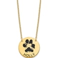 thumbnail image 1 of Ss/Gold Plated Sterling Silver/Gold-Plated Small Enameled Paw Print Necklace (19 X 19) Made In United States xna1079gp, 1 of 5