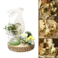 thumbnail image 2 of Abbracc Nordic Easter Bunny Candle Holder Cute Wood Rabbit Glass Cup Decor B B, 2 of 9