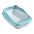 thumbnail image 5 of Open Litter Pan Cage Accessories Bedpan Pets Litter Tray Potty Toilet for Bunny, Hamsters, Small Animals, Small Medium Cats Blue 36.9X29.3X16CM, 5 of 8