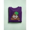 thumbnail image 3 of Lucky Poo Emoji - Fun Clover Charm Design Women's Sweatshirt, 3 of 4