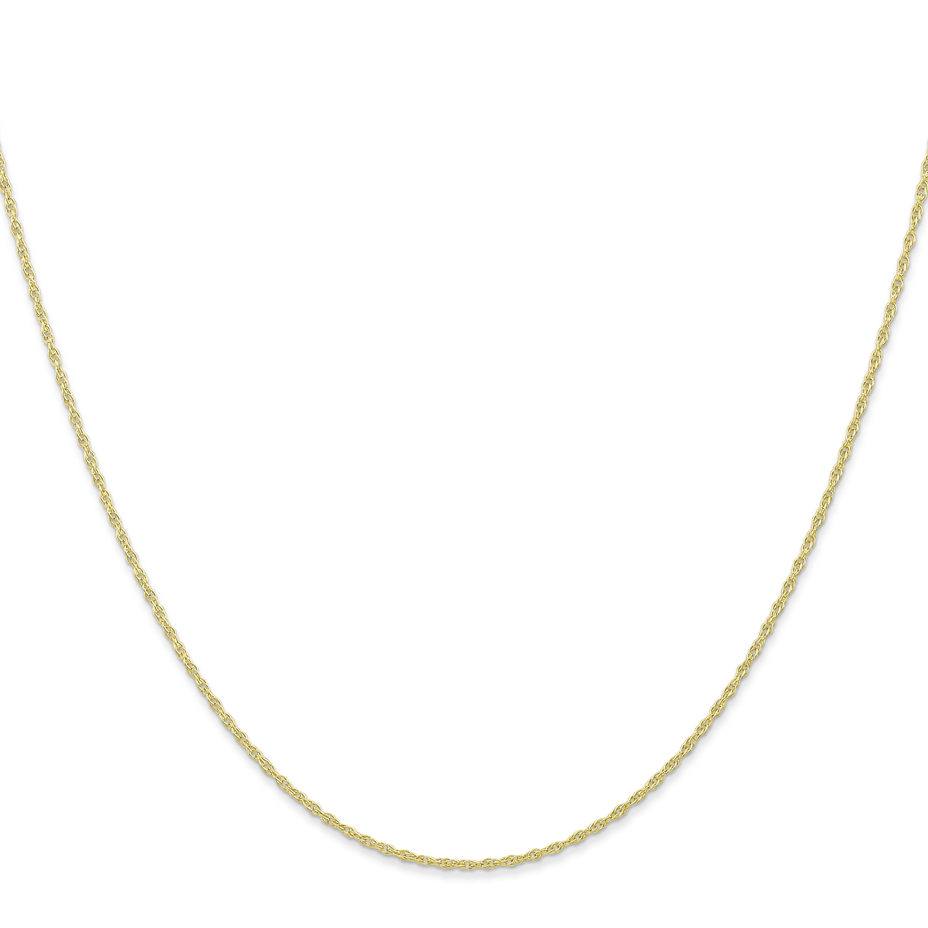 Carat in Karats 10K Yellow Gold .95mm Carded Cable Rope Chain Necklace