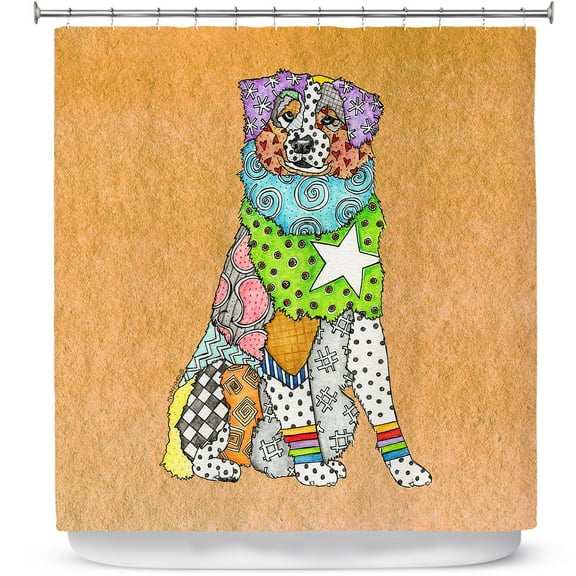 Shower Curtains 70" x 93" from DiaNoche Designs by Marley Ungaro - Australian Shepherd Tan