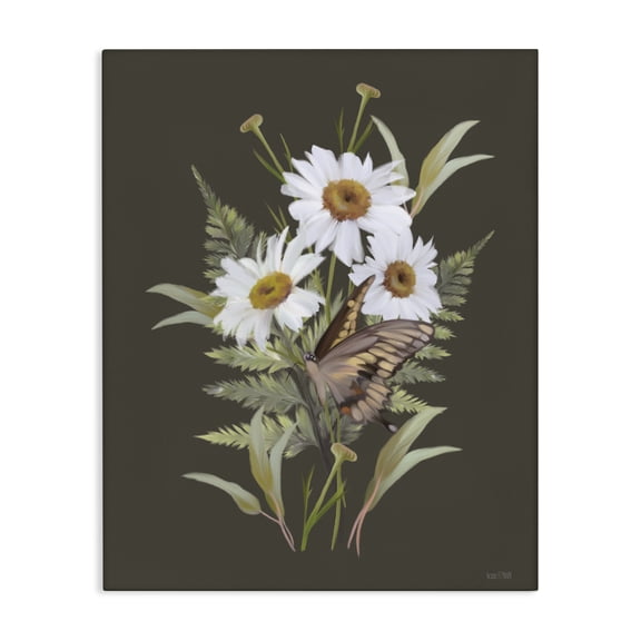 Stupell Industries French Country Daisy Bouquet with Swallowtail Canvas Art, 16 x 20, by House Fenway