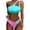 D455/Hot Pink, variant on Afdoent Womens Bikini Sets Women's High Waist Bikini Two Piece Set Color Block One Shoulder Tie Bikini Push Up Swimsuit 2026 Retro Swimsuit