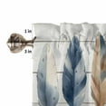 thumbnail image 4 of Blue Brown Feathers Valances for Windows Farmhouse Kitchen Curtains Valances Rod Pocket Valance Curtains for Kitchen Windows Boho Vintage Wooden Grain Window Valances for Bathroom Bedroom 42"x12", 4 of 6