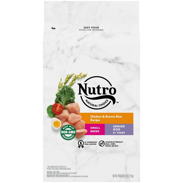 NUTRO NATURAL CHOICE Senior Small Breed Dry Dog Food, Chicken & Brown