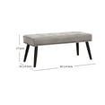 thumbnail image 2 of Costaelm Hank Tufted Velvet Upholstered Bench, Velvet Gray, 2 of 7