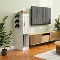 thumbnail image 2 of FFZ 44.49" Slim Av Media Stand Game Console Storage Cabinet 2 Drawers 3 Hooks Ps5 Xbox Antique, 2 of 14