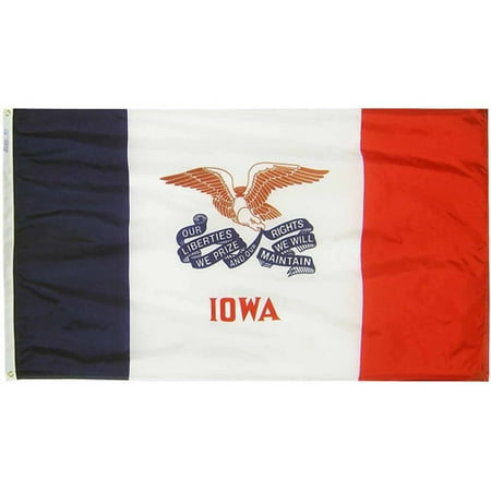 Iowa State Flag, 4' x 6', Nylon SolarGuard Nyl-Glo, Model# 141770