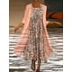 thumbnail image 3 of Plus Size Outfits Set, Women's Plus Floral Print Round Neck Tank Dress & Long Sleeve Coat Outfits Two Piece Set, 3 of 5