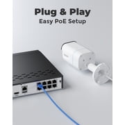 Reolink RLK8-800B4 4K PoE 8-Channel NVR System, 4 Plug-in Cameras, 2TB HDD, Smart Detection, Continuous Recoding