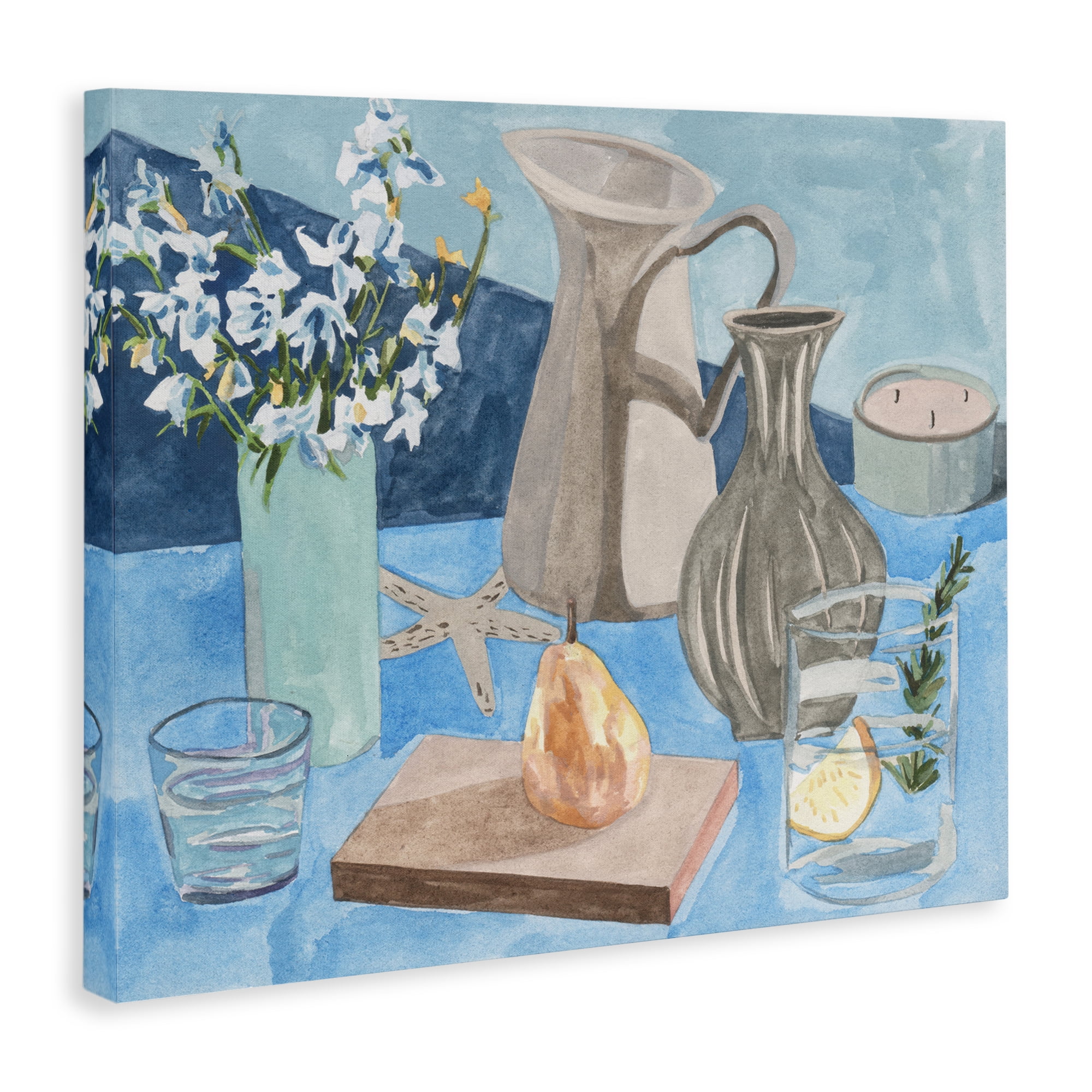 Stupell Industries Still Life with Vases Plants & Flowers Painting Wrapped Canvas Art Print Wall Art, 20 x 16