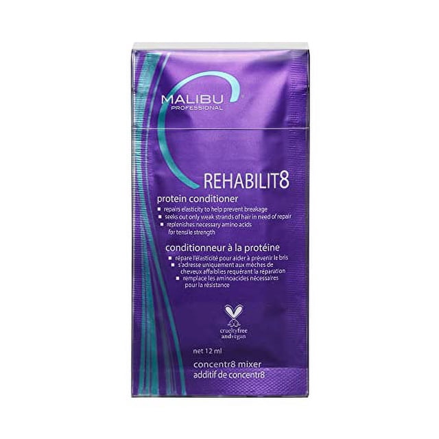 Acondicionador Malibu C REHABILIT8 con Proteína Alisante (6 Paquetes)