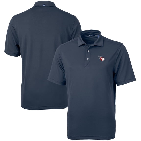 Men's Cutter & Buck  Navy Cleveland Guardians Virtue Eco Pique Recycled Polo