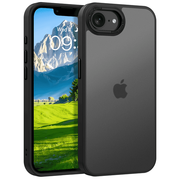 TELASO for iPhone 16E Phone Case, Shockproof for iPhone 16E Case, 10FT-Grade Drop Protection, Protective Hard Back Slim Matte Cover,Anti-Slip, Anti-Scratch,Anti-Fingerprint,Black