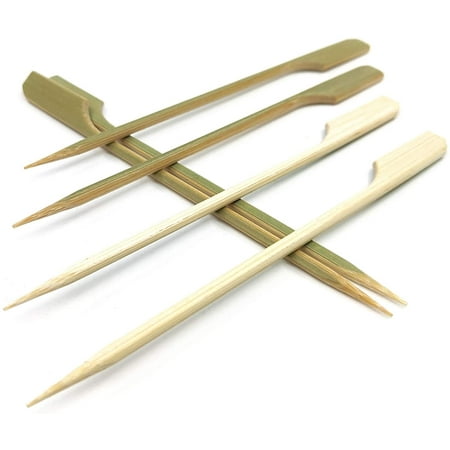 

Bamboo wood wooden Paddle Picks Skewers for Shish Kabob，Fruit Kabobs，BBQ，Kitchen，Grilling，Barbeque Snacks.More Size Choices 3.5 / 4.7 / 7 / 10 (Pack of 100)