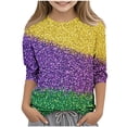 thumbnail image 1 of Blouse Imprimée Carnival pour Filles, Haut en Polyester à Manches 3/4 et Col Rond, Tissu Léger et Doux, Tenue Décontractée pour l'Été et le Printemps, Convient aux Âges de 3 à 12 Ans, 1 of 4