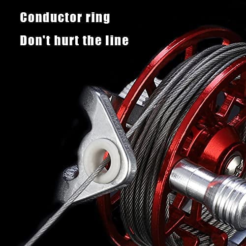 Ffiy Portable Adjustable Fish Stringer With Reel Steel Wire, Fishing Stringer Clip Multifunctional Stainless Steel Fish Lock, For Outdoor Fishing Red