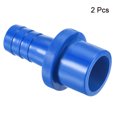 thumbnail image 3 of Uxcell 12mm Barbed x 20mm OD Spigot Straight Pipe Fitting Quick Connector, Blue 2 Pack, 3 of 5