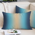 thumbnail image 2 of Blue Teal Ombre Throw Pillow Covers, Modern Yellow Gradient Farmhouse Art Soft Breathable Pillow Cases with Invisible Zipper for Sleeping, Small Pillowcases for Couch Bed Sofa Chair 16x24 Inches, 2 of 9