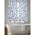 thumbnail image 5 of Summer Ocean Sheer Curtains 63 Inch Long 2 Panels, Blue Retro Starfish Shell Conch Light Filtering Rod Pocket Curtains, Sheer Voile Drapes for Living Room Bedroom, 52"x63", 5 of 8