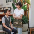 thumbnail image 4 of Retro Theme Half Waist Apron Mushroom Snail Forest Plants and Flowers Stars Short Waiter Aprons with 3 Pockets for Women Men Kitchen Restaurant Cooking, 4 of 9