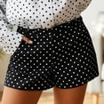 thumbnail image 2 of YMNXA Women's Summer Shorts High Waist Polka Dot Print Fashion Comfortable Breathable Shorts With Pockets For Casual Daily Wear,Black,M, 2 of 4