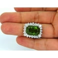 thumbnail image 5 of GIA Certified 18.58ct natural green peridot diamond ring 18kt, 5 of 8