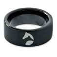 thumbnail image 2 of Tungsten Dog Puppy Yin Yang Band Ring 9mm Men Women Comfort Fit Black Flat Cut Brushed Polished, 2 of 4
