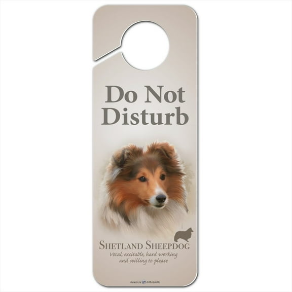 Shetland Sheepdog Dog Breed Plastic Door Knob Hanger Sign