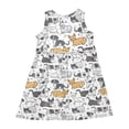 thumbnail image 3 of Dress Black and White Cat Sleeveless Dress for Hem A-Line Casual Sundress, 3 of 7