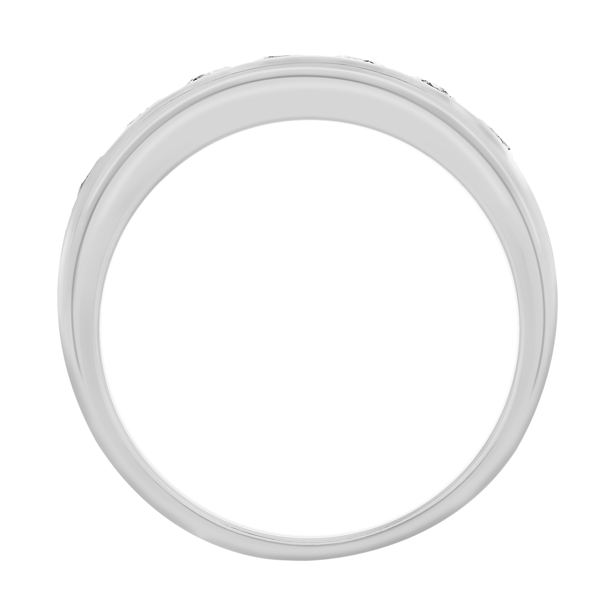 Keepsake Sterling Silver Created White Sapphire Men's Wedding Band