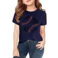 thumbnail image 4 of Kids Girls Baseball Printed Trendy Tees Short Sleeve Crewneck T-Shirts Girls Boys Athletic Shirts Casual Summer Tops, 4 of 6