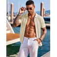 thumbnail image 2 of COOFANDY Men's Short Sleeve Knit Polo Shirts Vintage Lightweight Breathable Button Down Cardigan Golf Shirts, 2 of 6