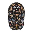 thumbnail image 4 of Daiia Mushrooms and Autumn Leaves print Baseball Cap Men Women Golf Dad Hat Adjustable Original Classic Low Profile Hat Unconstructed Plain Cap, 4 of 9