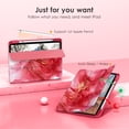 thumbnail image 5 of DTTOCASE iPad 10th Generation Case 2022, iPad 10.9 Inch Cover with Clear Transparent Back-Red Marble, 5 of 7