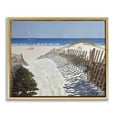 thumbnail image 3 of Stupell Industries Fenced Pathway to Beach Summer Nautical Painting Metallic Gold Framed Floating Canvas Wall Art, 16x20, by Zhen-Huan Lu, 3 of 5