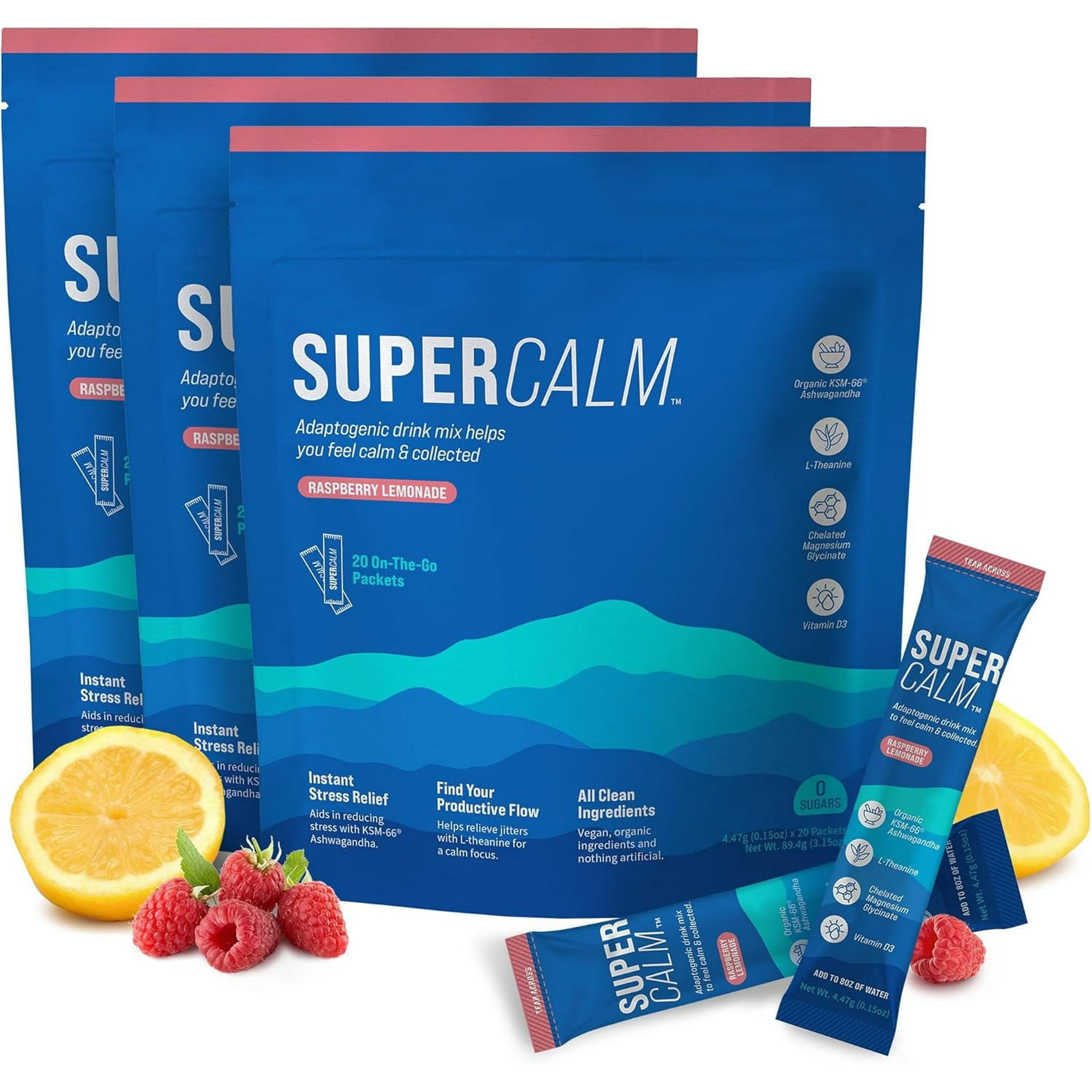 Supercalm Drink Mix - Ashwagandha KSM 66, Magnesium Glycinate & L
