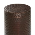 thumbnail image 5 of DecMode 36", 32", 24", 18"H Brown Metal Pillar Style Pedestal Table with Hammered Design, 4-Pieces, 5 of 14