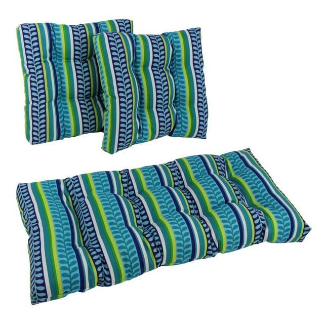Coussins Capitonnés Carrés pour Causeuse d'Extérieur en Polyester Filé (Ensemble de 3)