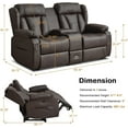 thumbnail image 3 of WISHDEER Power Loveseat Recliner Sofa Home Theater Seating with Console Reclining Loveseat for Living Room Sofa RV Couch with LED Lights USB, 3 of 8